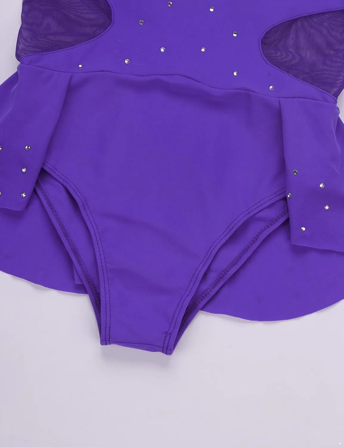 Kids Girls Gymnastics Sleeveless Sparkly Rhinestone Ballet Dance Dress Leotard Figure Ice Skating Show