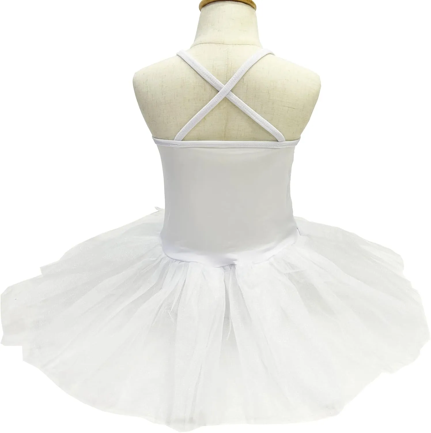 Kids Girls Sequined Spaghetti Straps Leotard Skirt Ballet Dance Tutu Sweetheart Ballerina Costume