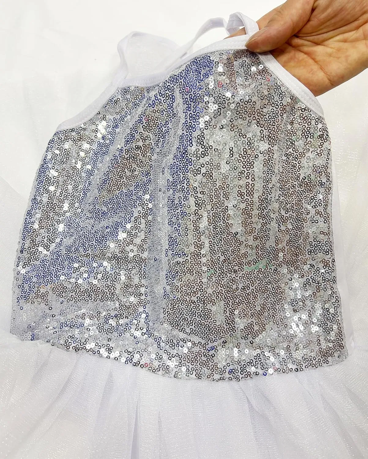 Kids Girls Sequined Spaghetti Straps Leotard Skirt Ballet Dance Tutu Sweetheart Ballerina Costume
