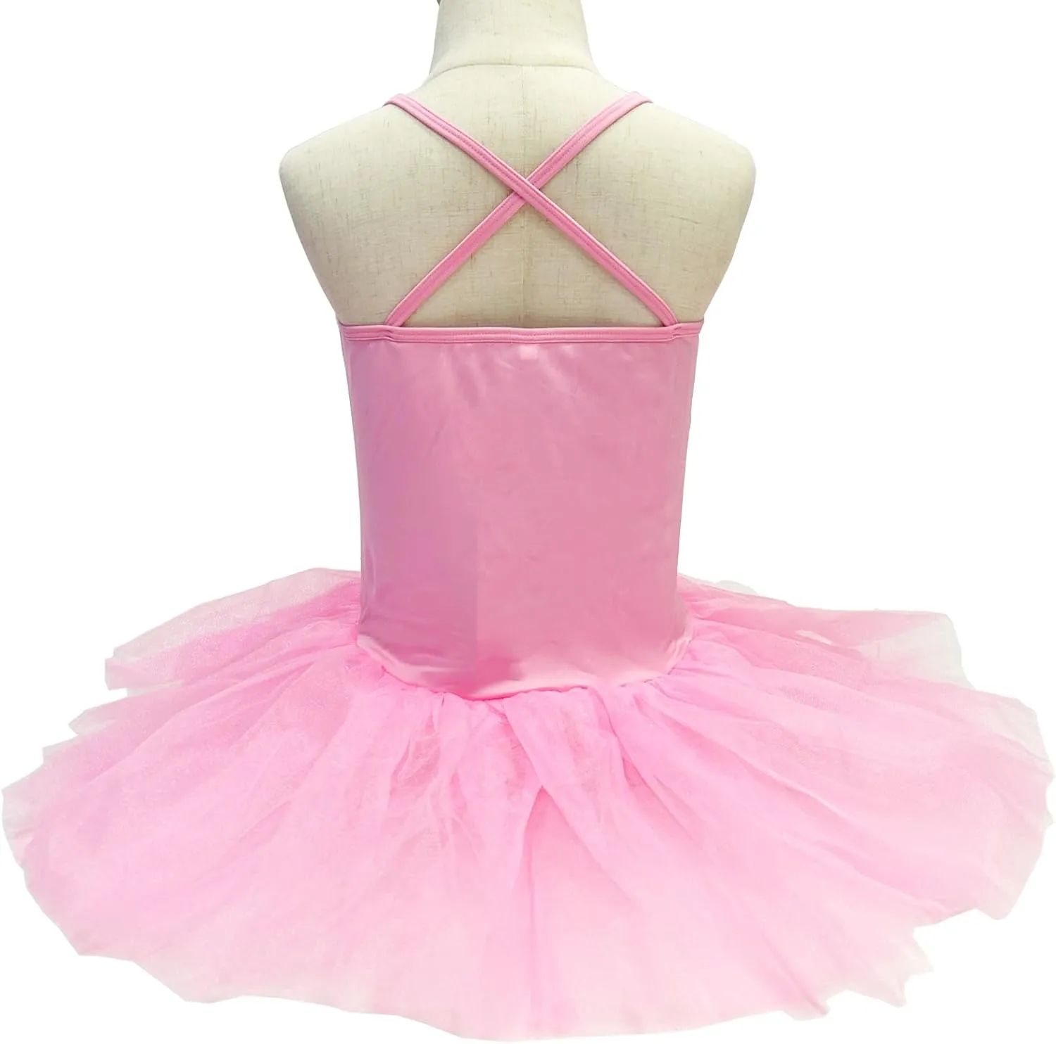 Kids Girls Sequined Spaghetti Straps Leotard Skirt Ballet Dance Tutu Sweetheart Ballerina Costume