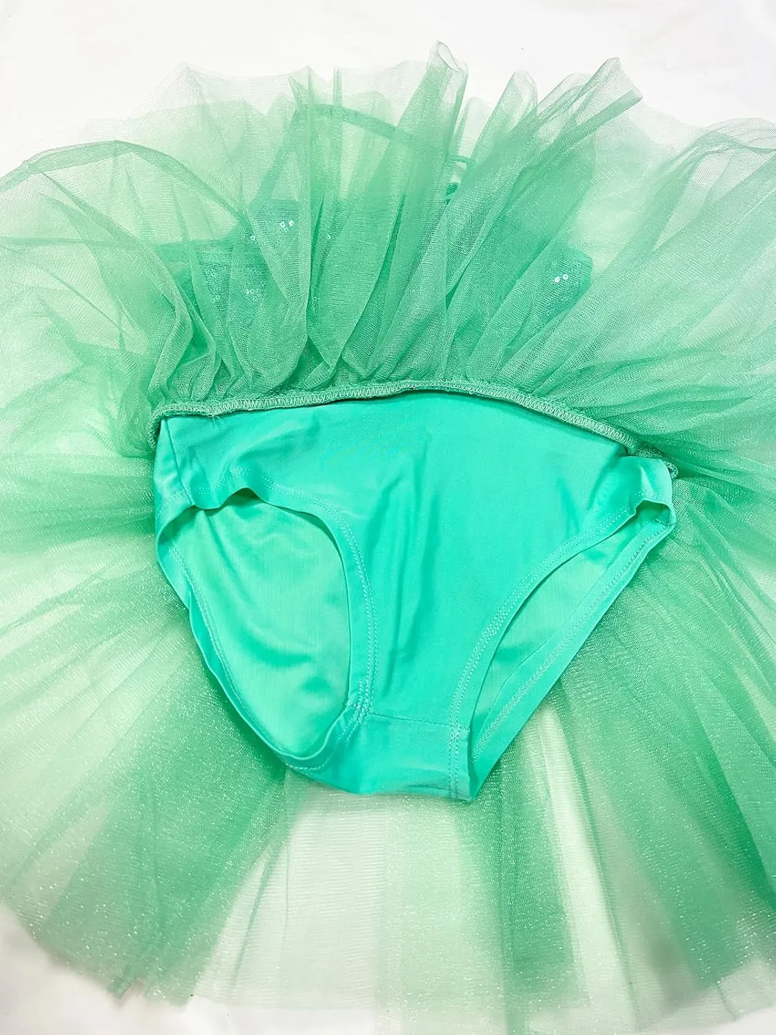 Kids Girls Sequined Spaghetti Straps Leotard Skirt Ballet Dance Tutu Sweetheart Ballerina Costume