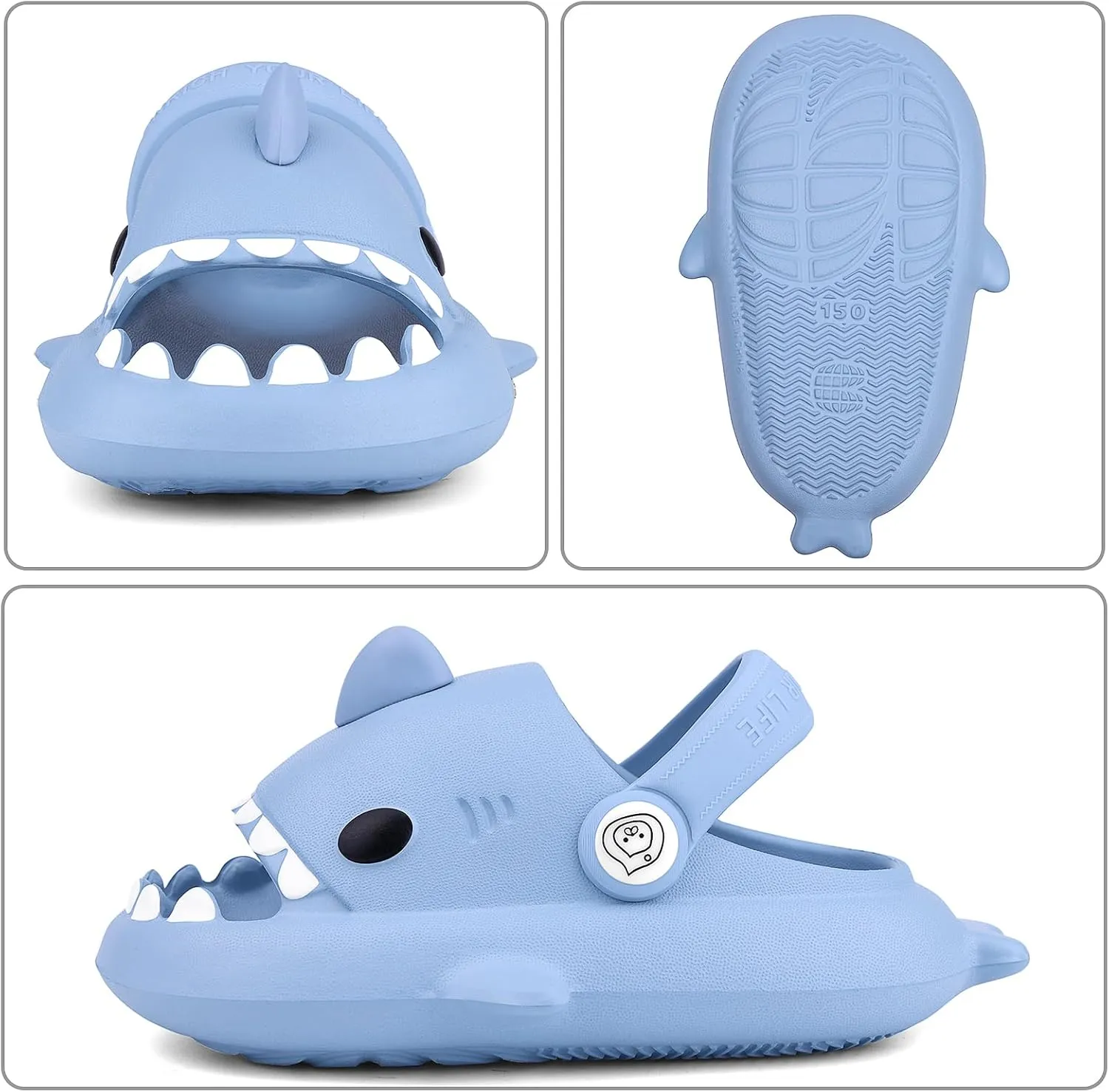 Kids Shark Cloud Slides | Boys Girls Slip On Sandals | Toddler Beach Slippers | Youth Fish Flip Flops Pool Shower Shoes