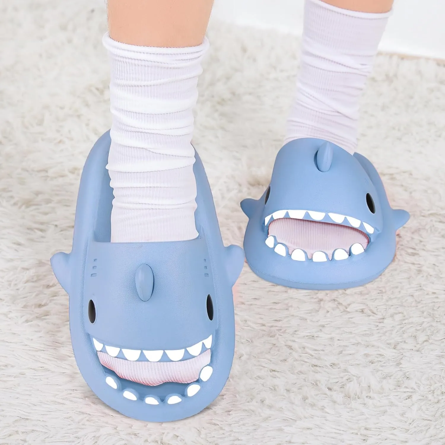 Kids Shark Cloud Slides | Boys Girls Slip On Sandals | Toddler Beach Slippers | Youth Fish Flip Flops Pool Shower Shoes