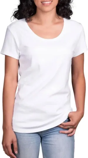KIRKLAND Signature Women's Scoop Neck Short Sleeve Pima Cotton Tee
