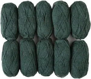 Knit Picks Wool of The Andes Yarn Pack - 10 Skeins of Green 100% Wool Worsted Weight Yarn (Noble Heather)