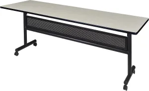 Kobe 84" Flip Top Mobile Training Table with Modesty- Maple