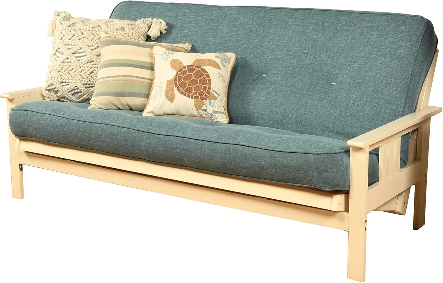 Kodiak Furniture 8" Full Size Spring Futon Mattress Replacement, Sleeper Sofa Bed Mattress, Linen Aqua - Frame Not Included