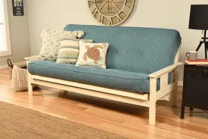 Kodiak Furniture 8" Full Size Spring Futon Mattress Replacement, Sleeper Sofa Bed Mattress, Linen Aqua - Frame Not Included