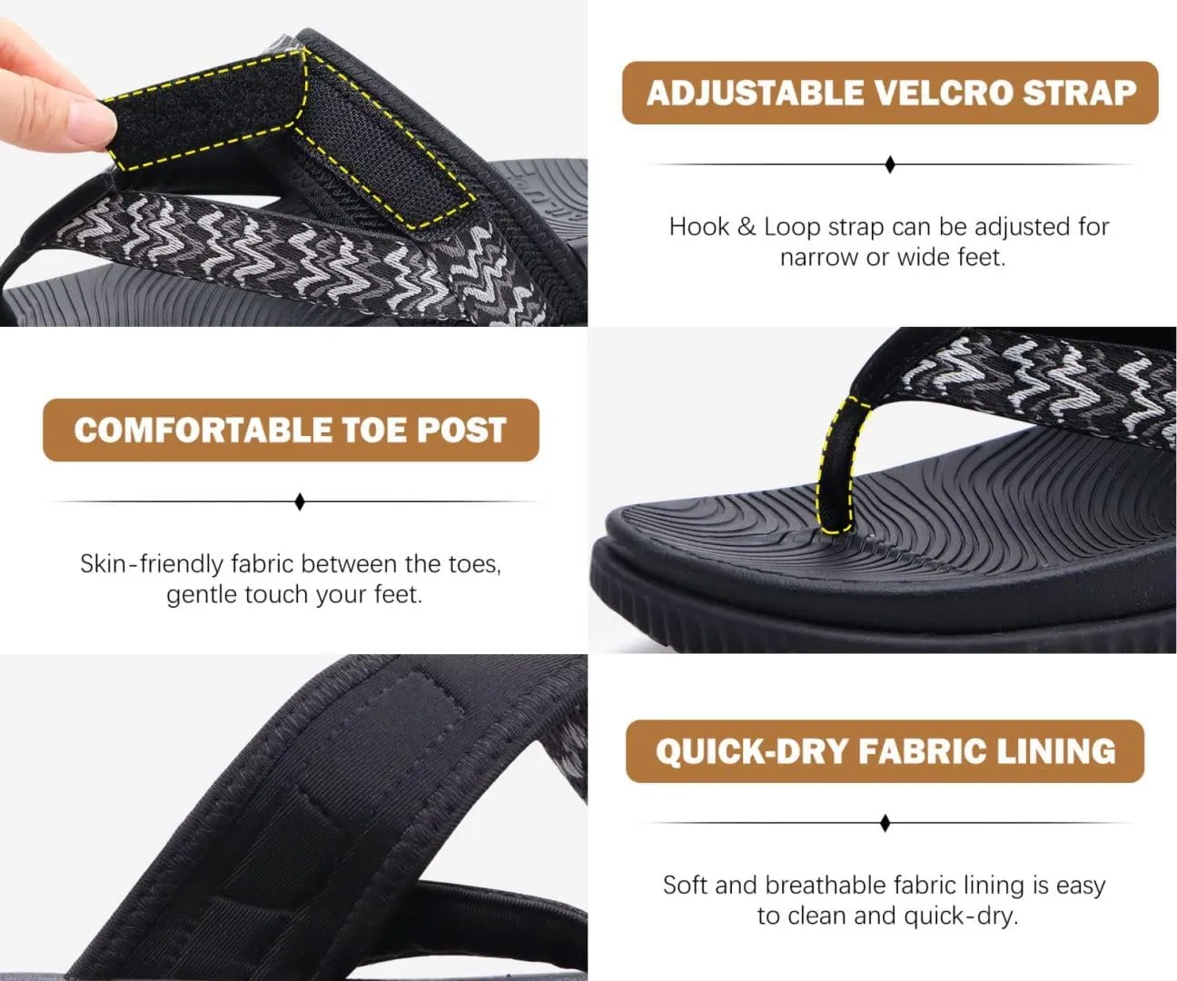 KuaiLu Womens Flip Flops With Arch Support Adjustable Thick Athletic Cushion Recovery Walking Sandals For Woman Ladies Fashion Comfortable Flip-Flop Slides, Water Resistant & Lightweight