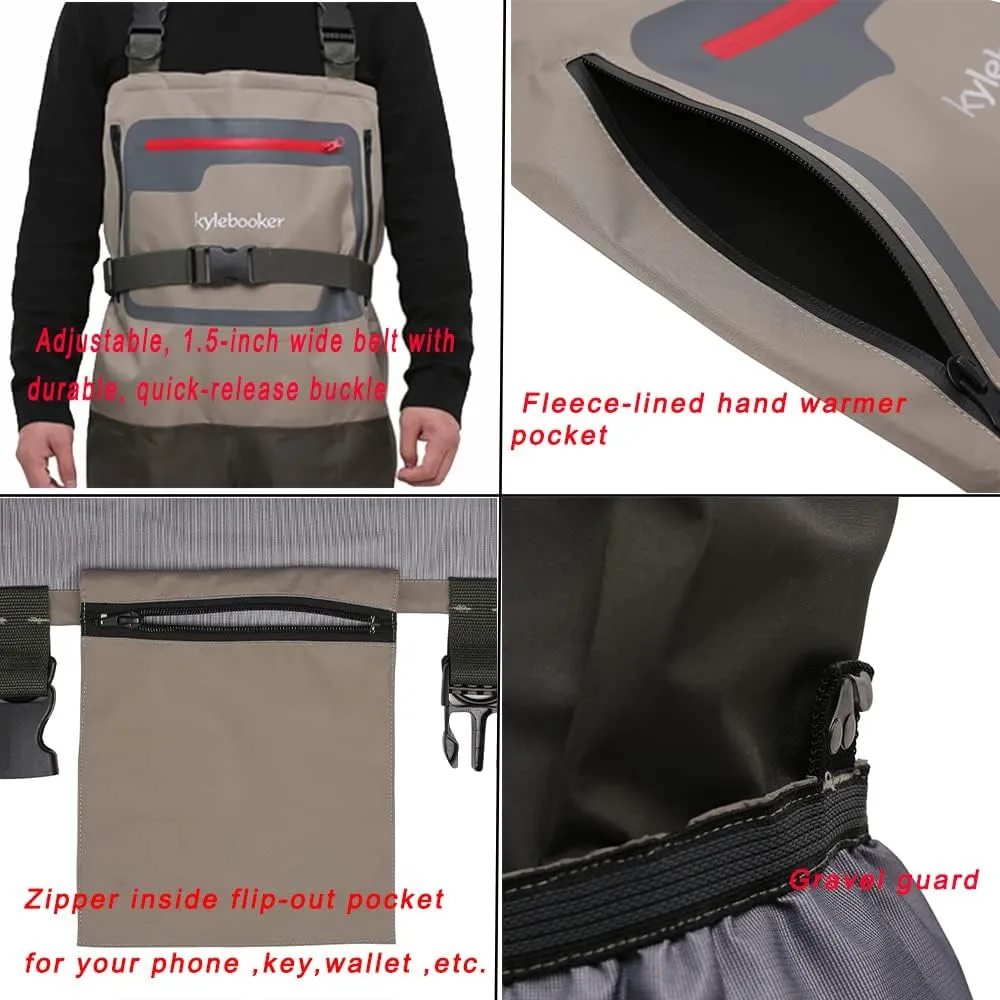Kylebooker Breathable Neoprene Stockingfoot Fishing Chest Wader