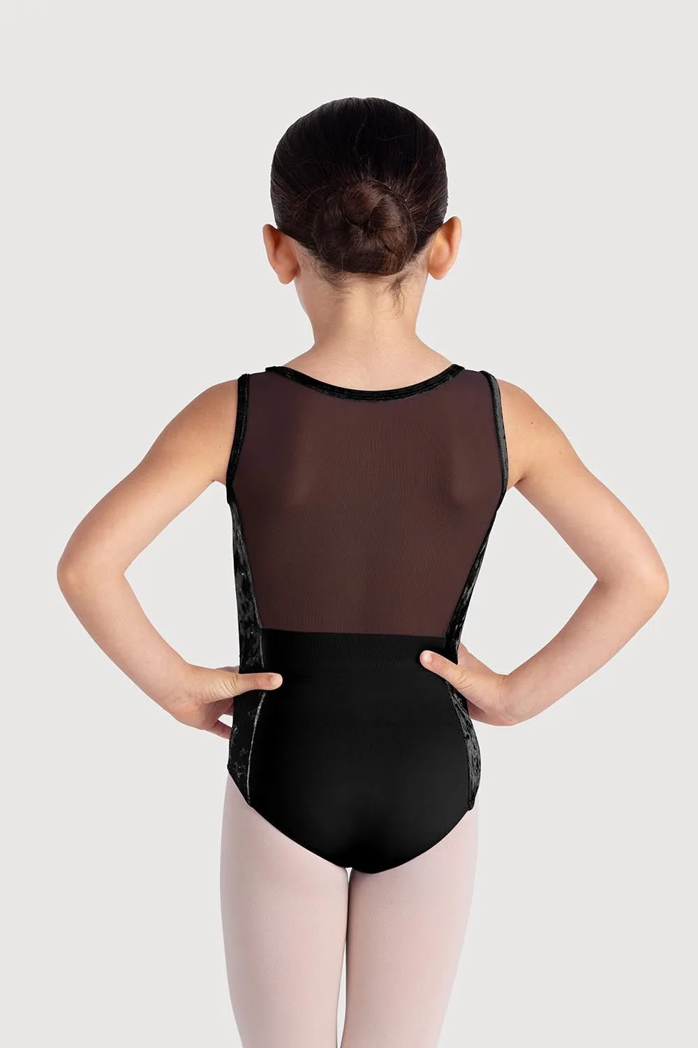 L55645G - Bloch Amelia Velvet Panel Girls Tank Leotard