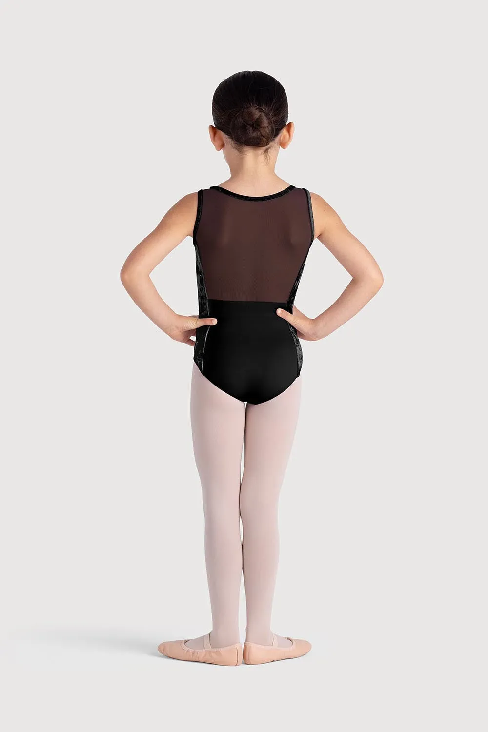L55645G - Bloch Amelia Velvet Panel Girls Tank Leotard