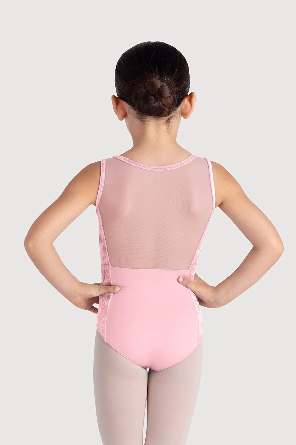 L55645G - Bloch Amelia Velvet Panel Girls Tank Leotard