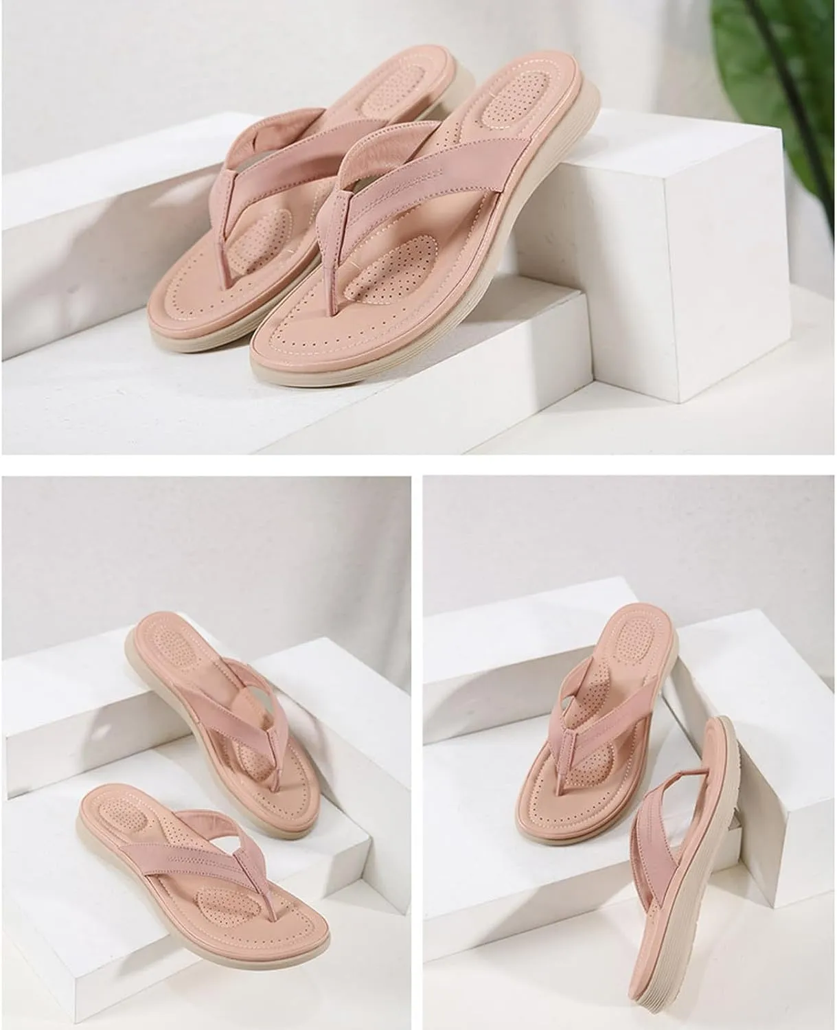Ladies Summer Casual Solid Colour Thick Bottom Beach Large Size Slope Heel Sandal Clear Sandals for Women Flat Summer