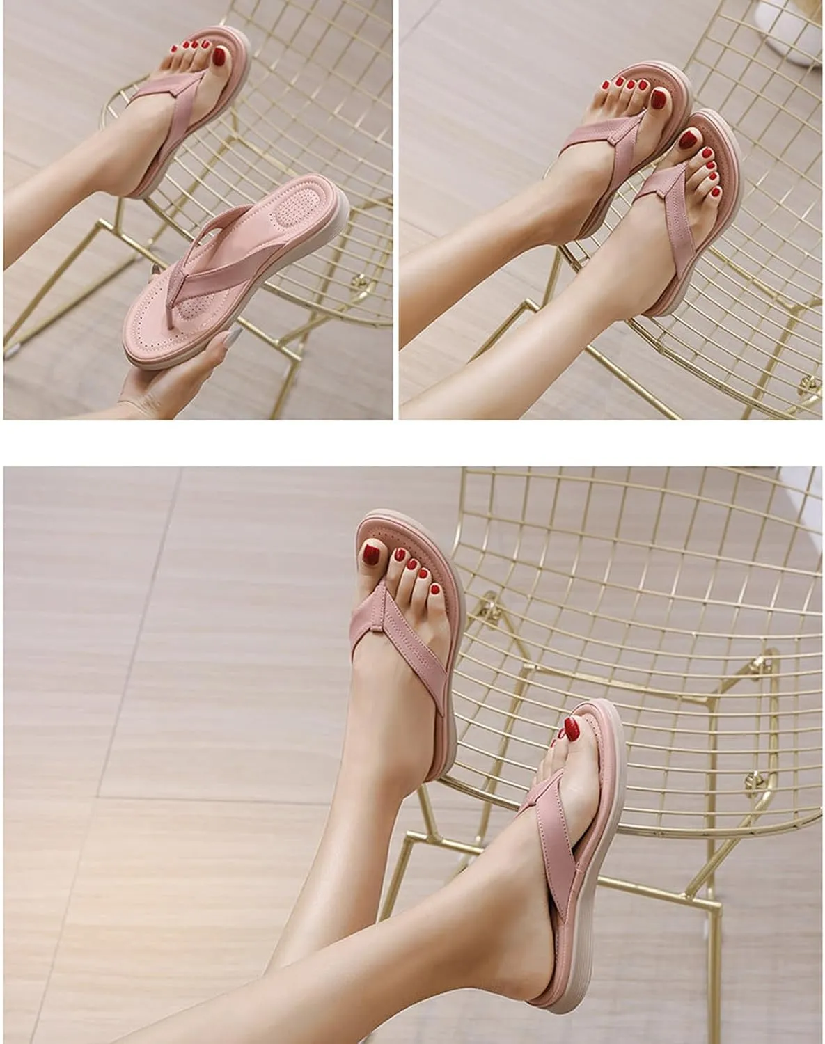 Ladies Summer Casual Solid Colour Thick Bottom Beach Large Size Slope Heel Sandal Clear Sandals for Women Flat Summer