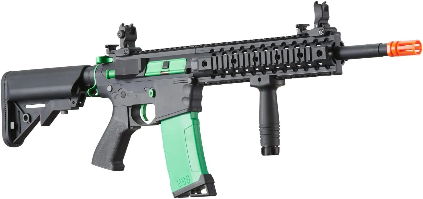 Lancer Tactical Gen 2 New Evo M4 High FPS Color Accent Airsoft AEG Rifle Metal Gear with High Speed Magazine, Battery, Charger & 1000 Rounds BB Included