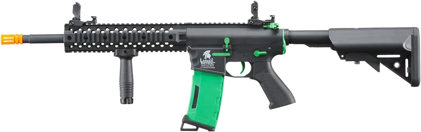 Lancer Tactical Gen 2 New Evo M4 High FPS Color Accent Airsoft AEG Rifle Metal Gear with High Speed Magazine, Battery, Charger & 1000 Rounds BB Included