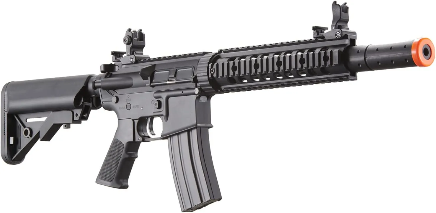 Lancer Tactical Gen 2 SD M4 Polymer (Long Rail)- Full/Semi-Auto Piactinny Rail AEG Rifle with 0.20g BBS, Charger and Battery