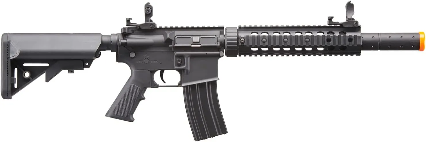 Lancer Tactical Gen 2 SD M4 Polymer (Long Rail)- Full/Semi-Auto Piactinny Rail AEG Rifle with 0.20g BBS, Charger and Battery