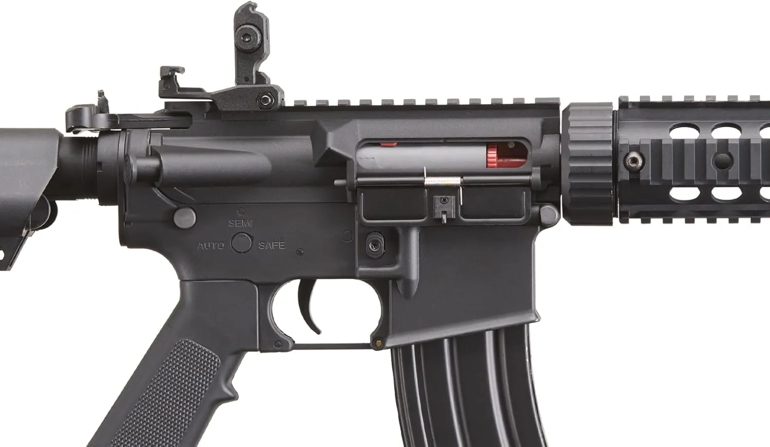 Lancer Tactical Gen 2 SD M4 Polymer (Long Rail)- Full/Semi-Auto Piactinny Rail AEG Rifle with 0.20g BBS, Charger and Battery