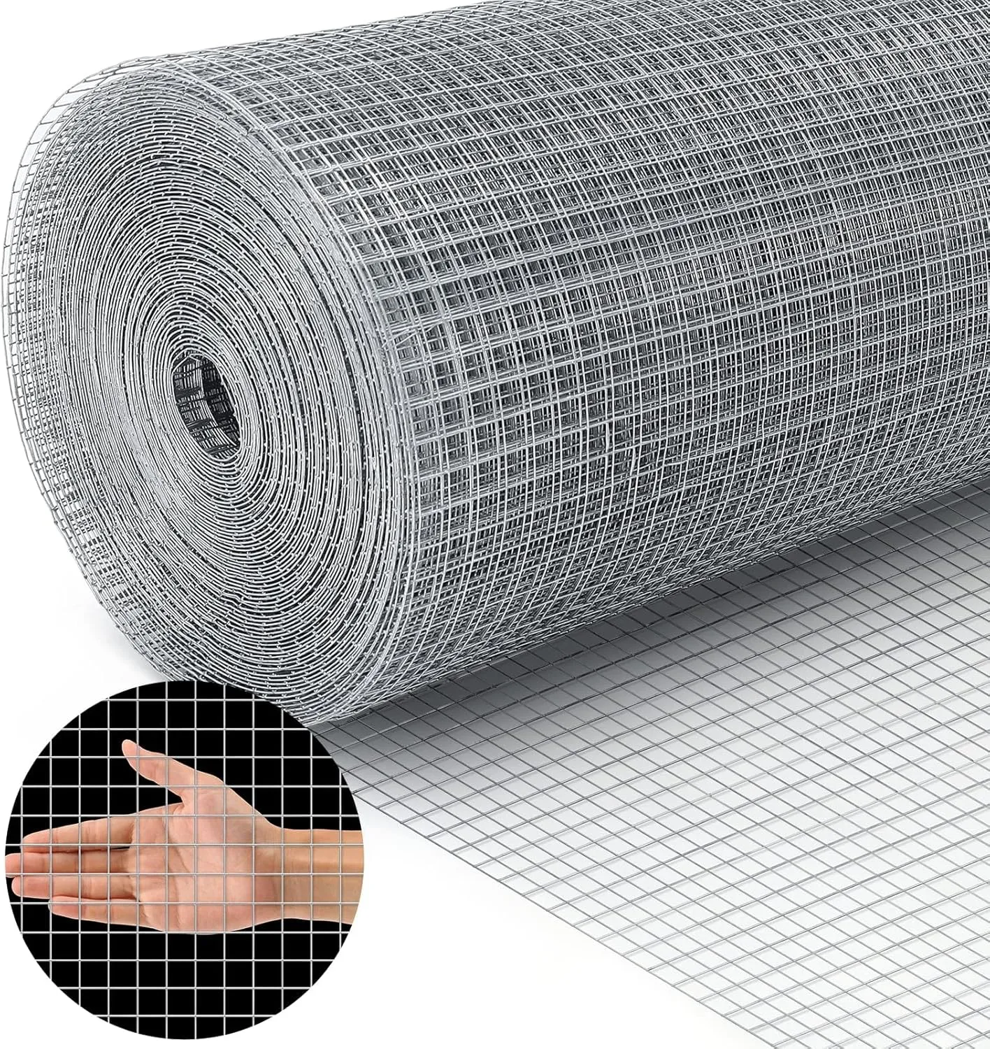 Land guard 19 Gauge Hardware Cloth, 1/2 inch 48inch×100ft Chicken Wire Fence, Galvanized Welded Cage Wire Mesh Roll Supports Poultry Netting Cage Fence………