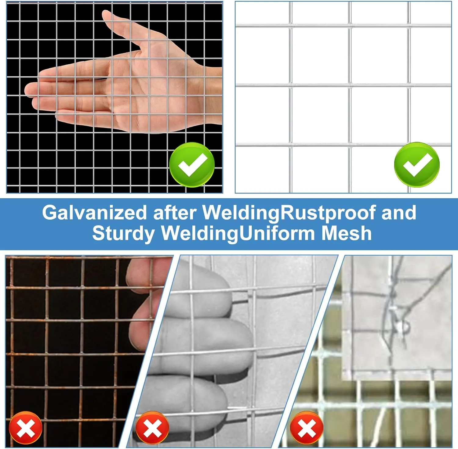 Land guard 19 Gauge Hardware Cloth, 1/2 inch 48inch×100ft Chicken Wire Fence, Galvanized Welded Cage Wire Mesh Roll Supports Poultry Netting Cage Fence………