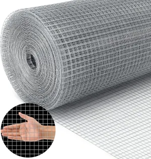Land guard 19 Gauge Hardware Cloth, 1/2 inch 48inch×100ft Chicken Wire Fence, Galvanized Welded Cage Wire Mesh Roll Supports Poultry Netting Cage Fence………