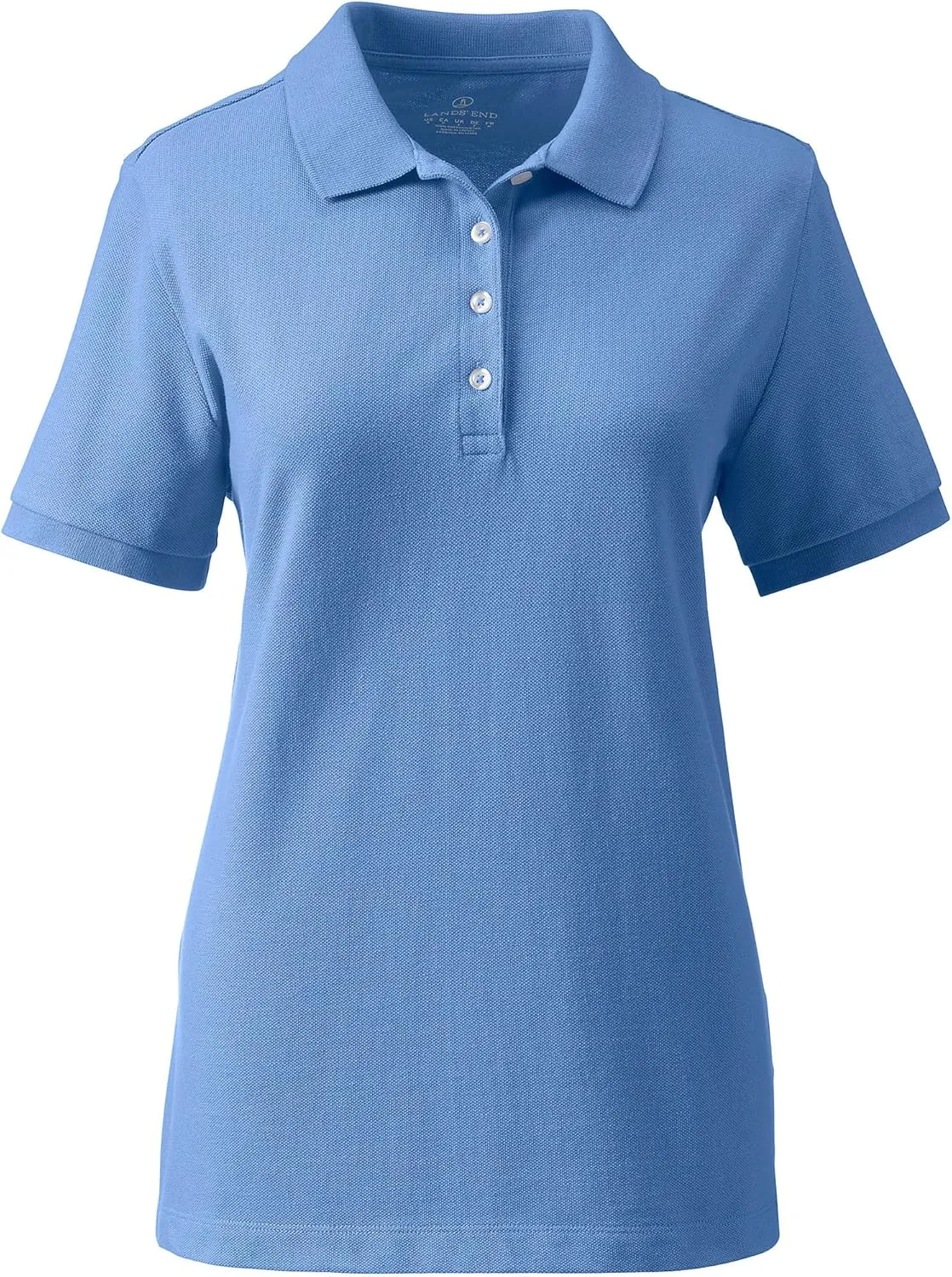 Lands' End School Uniform Women's Banded Short Sleeve Fem Fit Mesh Polo
