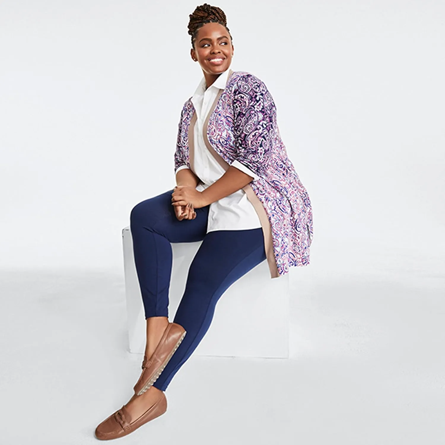 Lands' End Women's Starfish Mid Rise Knit Leggings