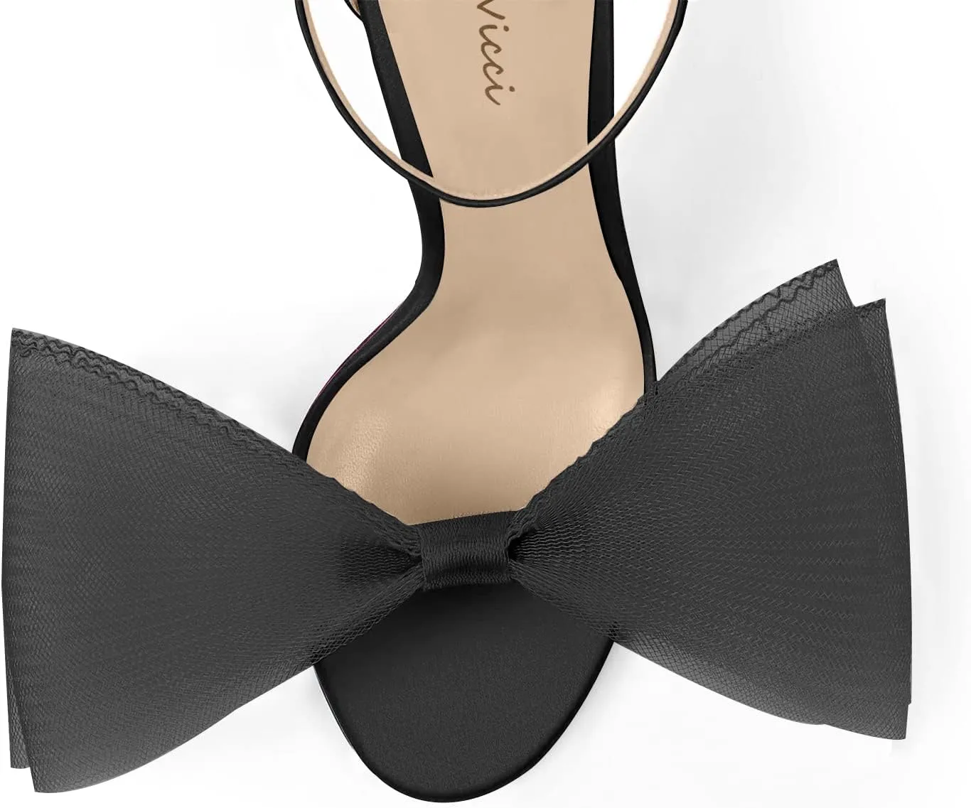 LauraVicci Women's High Heel Sandals Asymmetric Mesh Leather Bow Opened Toe Ankle Strap Lace-Up Stiletto Slip-On Evening Dress Party Wedding Shoes