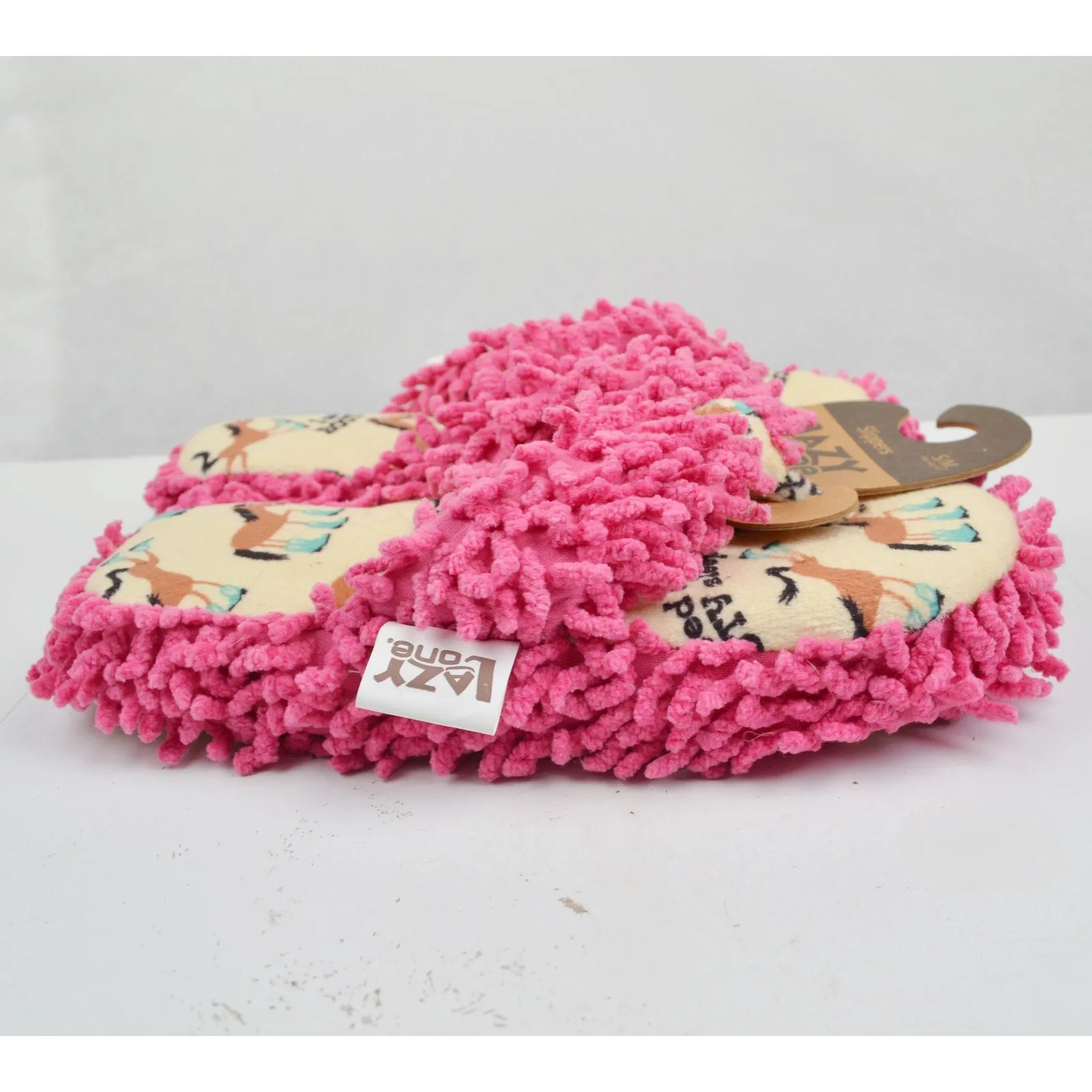 Lazy One Horse Booty Sleep Pink Thick Flip Flop Slippers S/M 4-6 - NEW