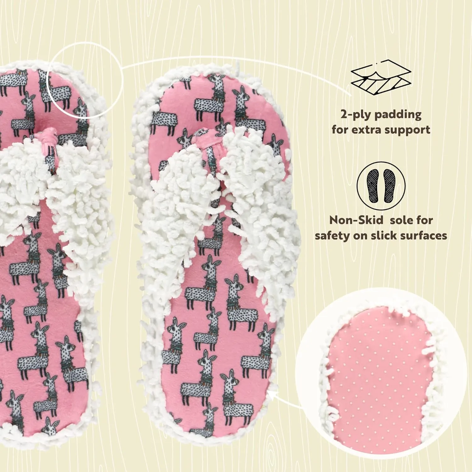 Lazy One Spa Flip-Flop Slippers for Women, Girls' Fuzzy House Slippers