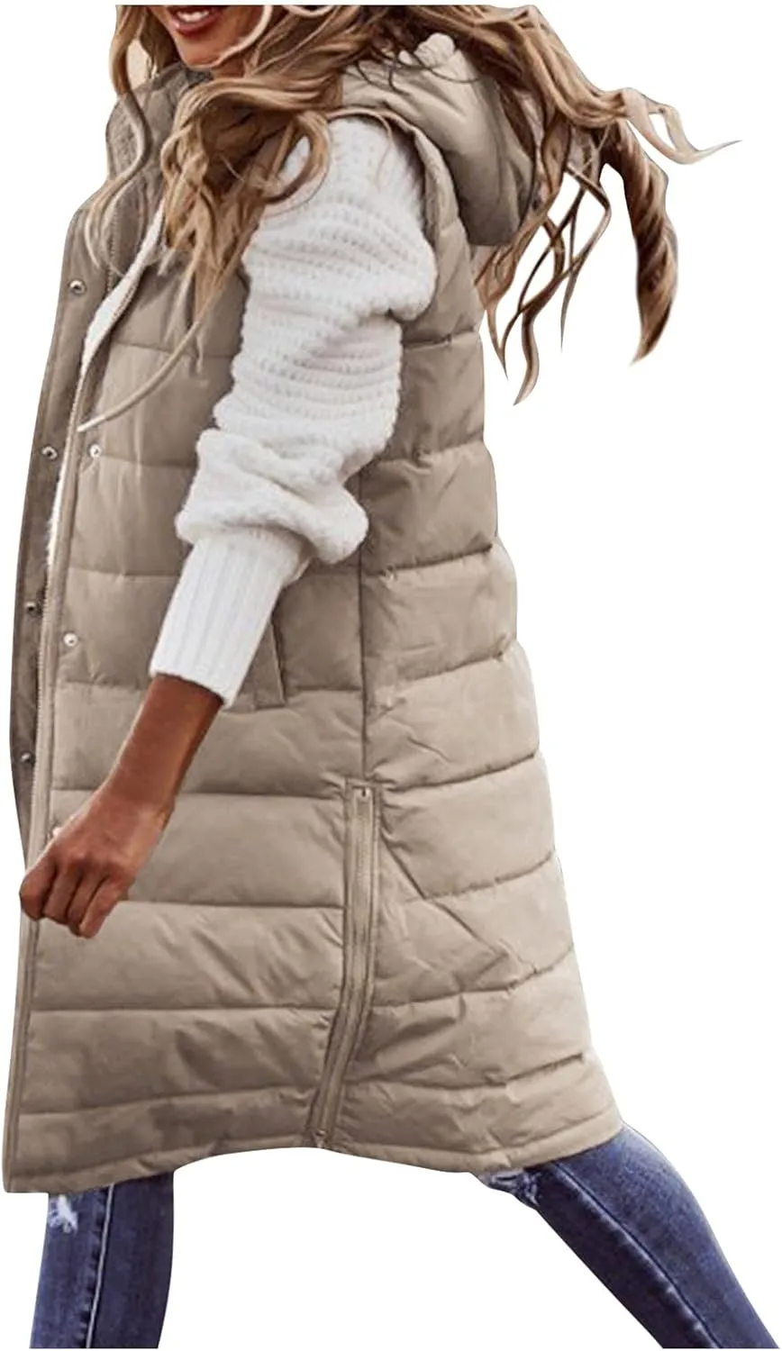 LCMTWX Womens Cardiagn Womens Winter Short Vest Lightweight Sleeveless Warm Jacket Down Vest Padded Vest Check Coat