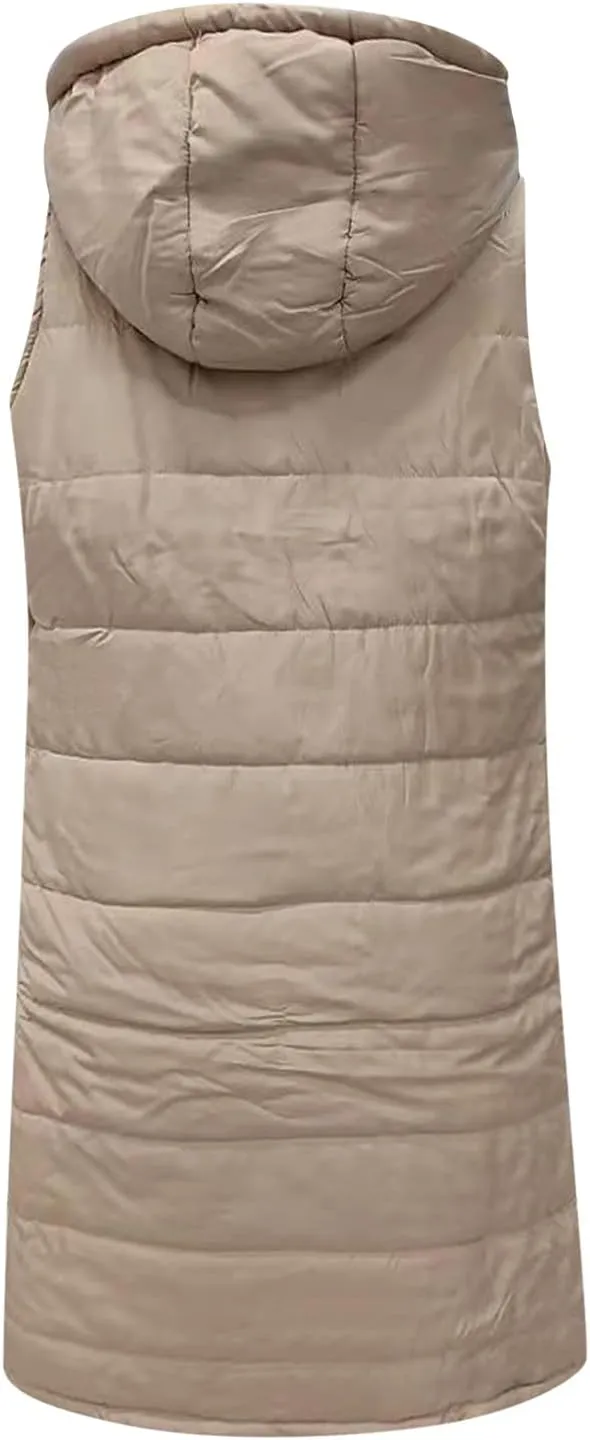 LCMTWX Womens Cardiagn Womens Winter Short Vest Lightweight Sleeveless Warm Jacket Down Vest Padded Vest Check Coat
