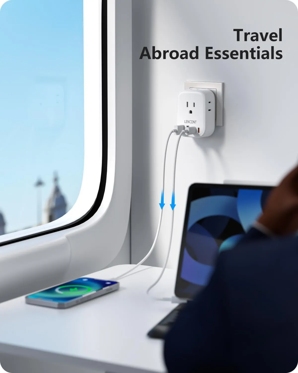 LENCENT South Africa Power Adapter, South Africa Grounded Travel Adaptor with 4 American Outlets, 4 USB Charger (2 USB C), Type M Plug Converter for US to Bhutan Botswana Namibia Zimbabwe