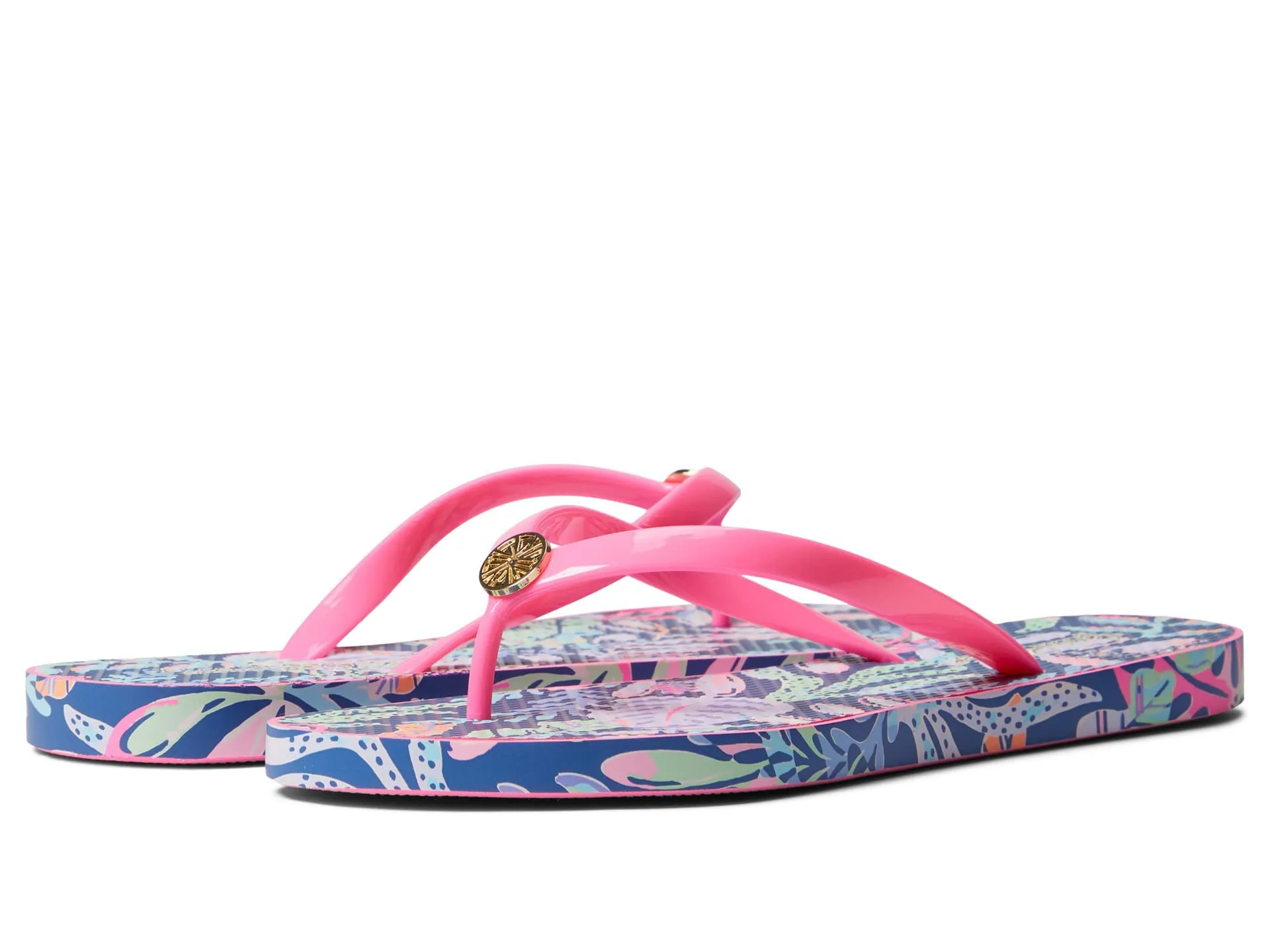 Lilly Pulitzer Pool Flip-Flop Oyster Bay Navy You'Ve Been Spotted 9/10 M