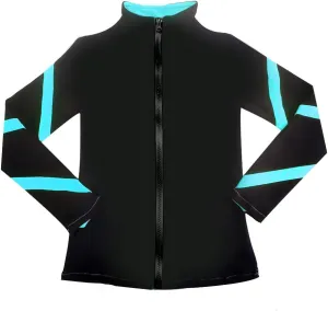 LIUHUO Girls Ice Skating Jackets Women Stripes Training Practice Figure Skating Tops Costs Fleece