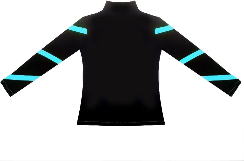LIUHUO Girls Ice Skating Jackets Women Stripes Training Practice Figure Skating Tops Costs Fleece