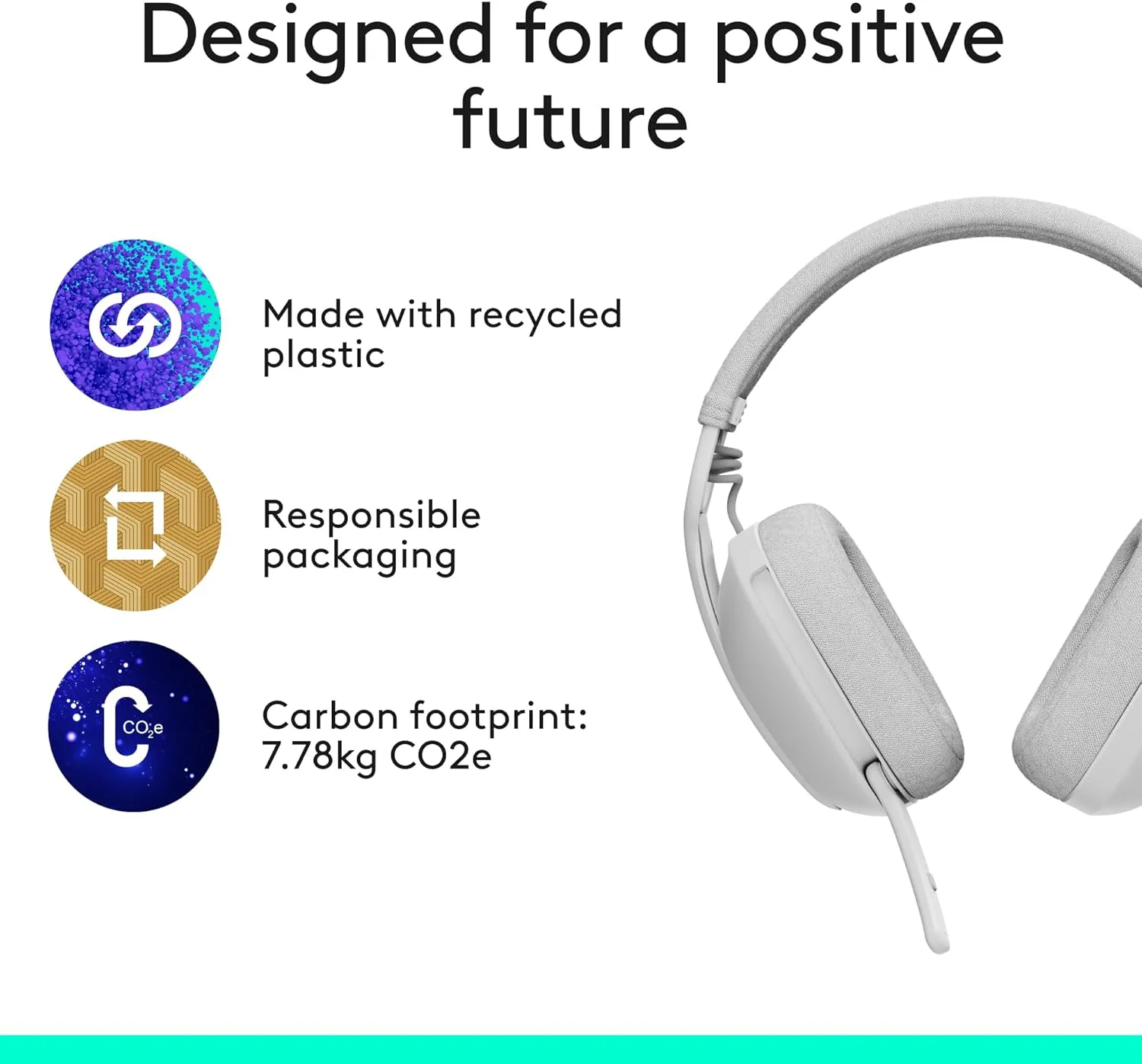 Logitech Zone Vibe 100 Headset Wireless Head-Band, W128277661 (Wireless Head-Band Calls/Music Bluetooth White)