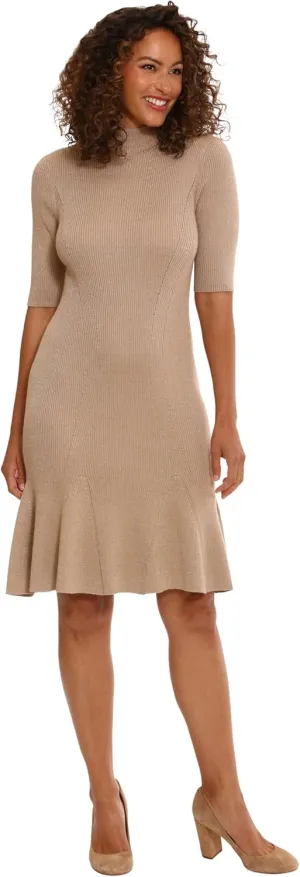 London Times Women's Knit Lurex Shine Dressy Occasion Event Sweater Dress