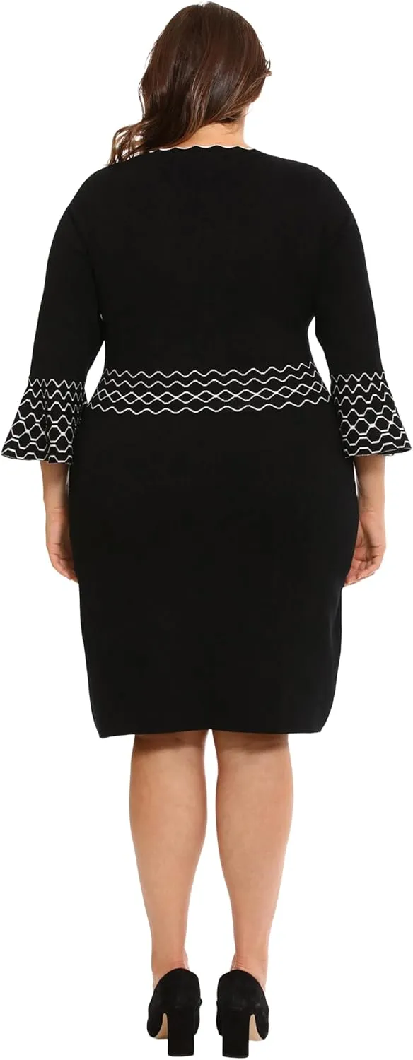 London Times Women's Knit Lurex Shine Dressy Occasion Event Sweater Dress