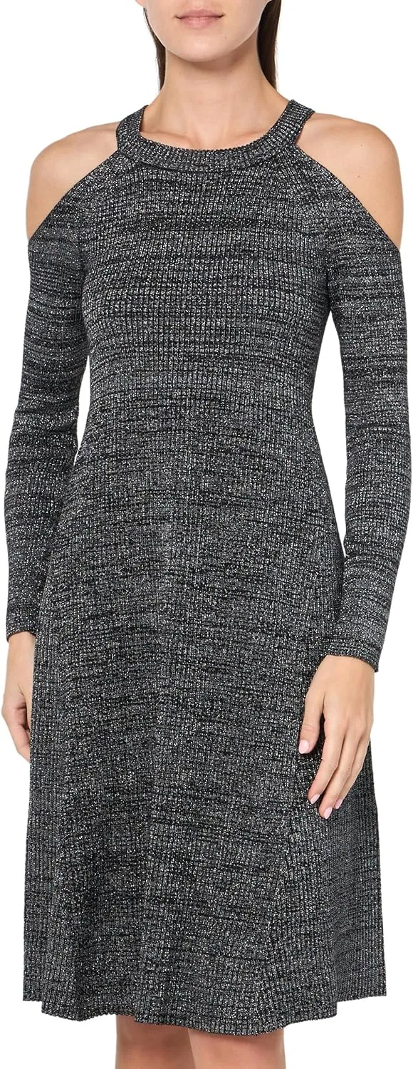 London Times Women's Knit Lurex Shine Dressy Occasion Event Sweater Dress