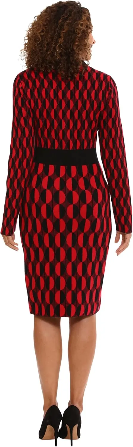 London Times Women's Knit Sweater Fall Boot Dress