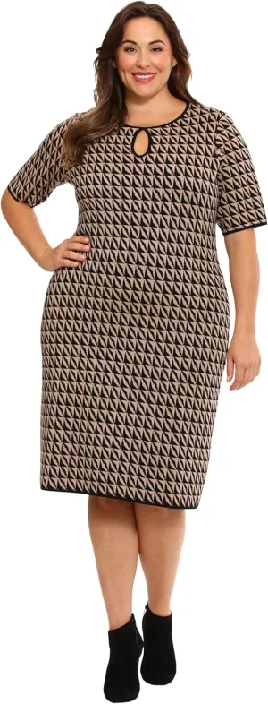 London Times Women's Knit Sweater Fall Boot Dress