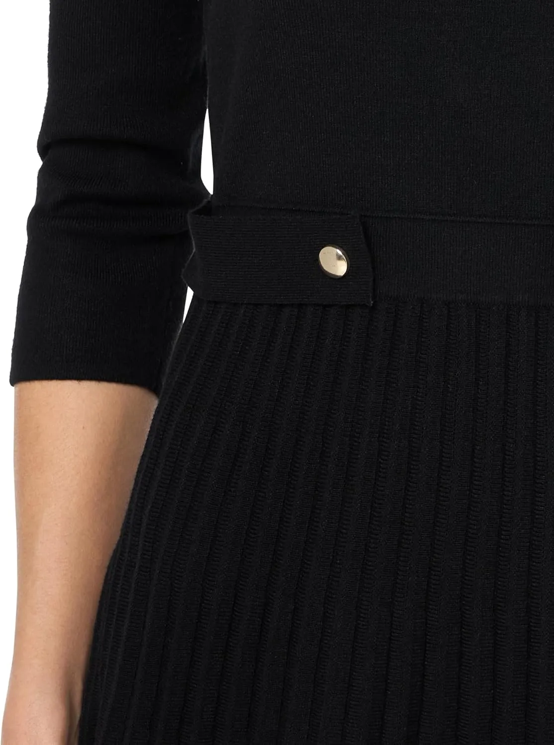 London Times Women's Knit Sweater Print and Solid Fall Holiday Boot Dress
