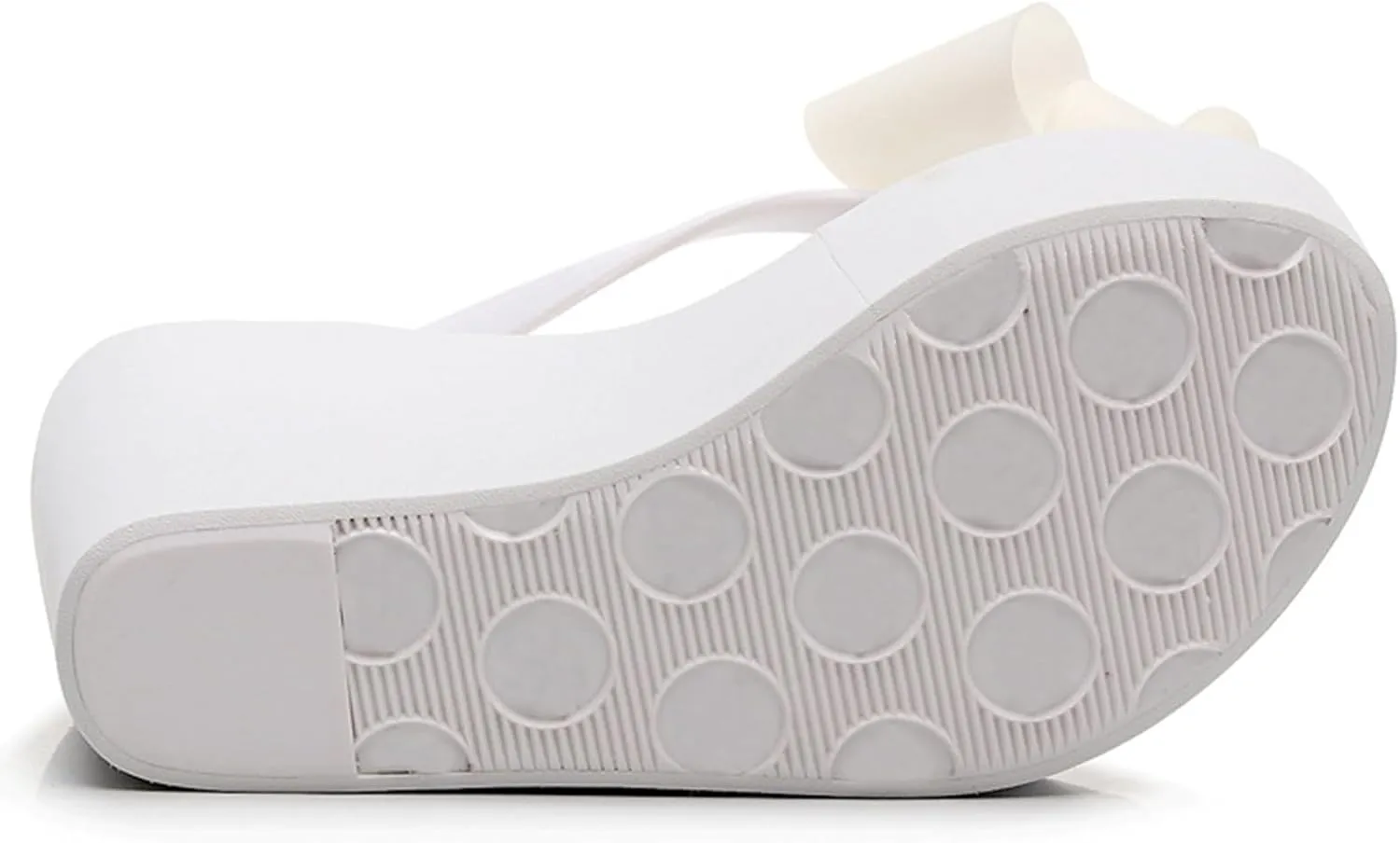 Lossarye Women's Bow Platform Wedge Flip Flops Summer Anti-Slip Comfortable Cute High Heel Slide Sandals Beach Thong Sandals