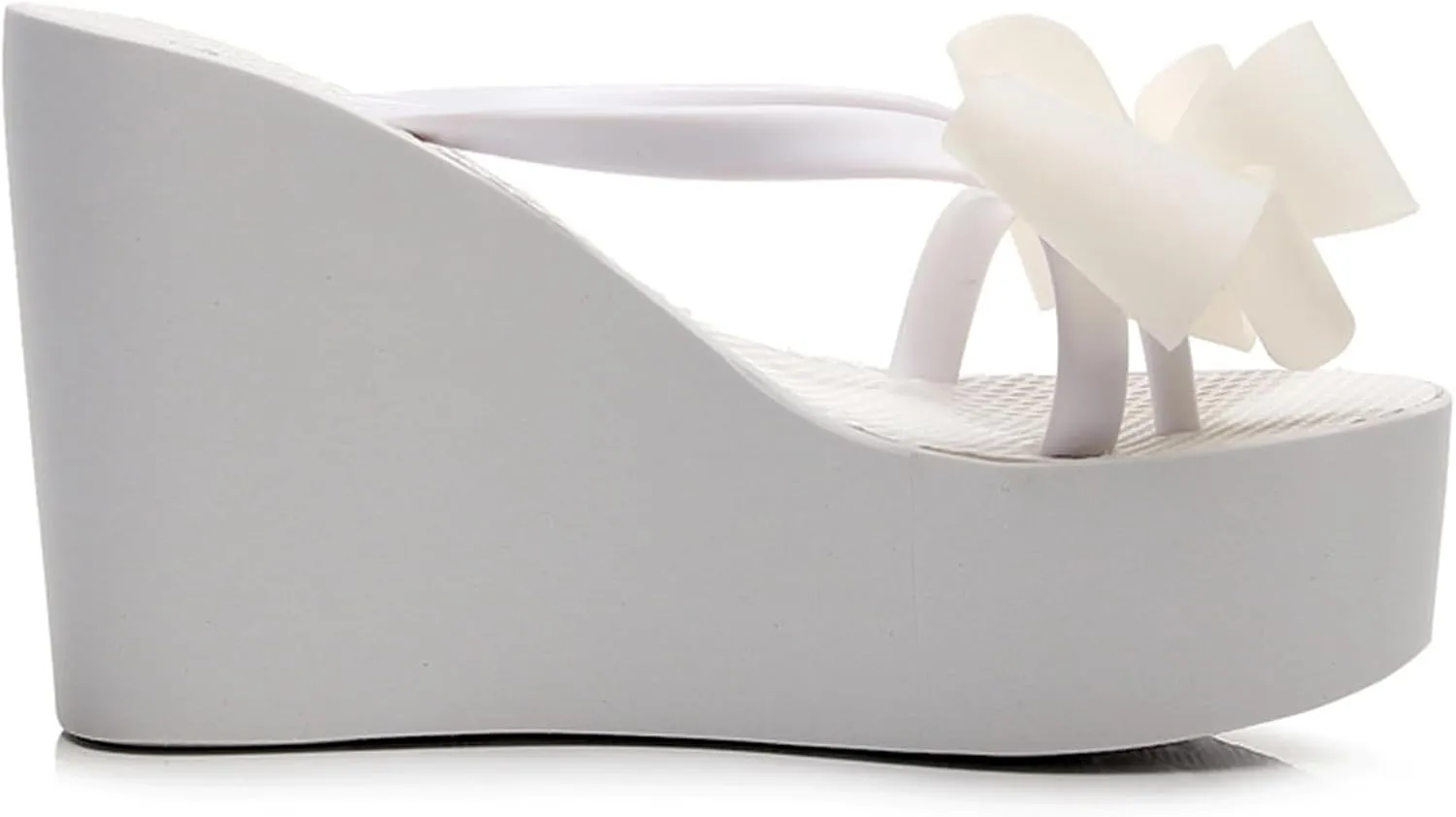 Lossarye Women's Bow Platform Wedge Flip Flops Summer Anti-Slip Comfortable Cute High Heel Slide Sandals Beach Thong Sandals