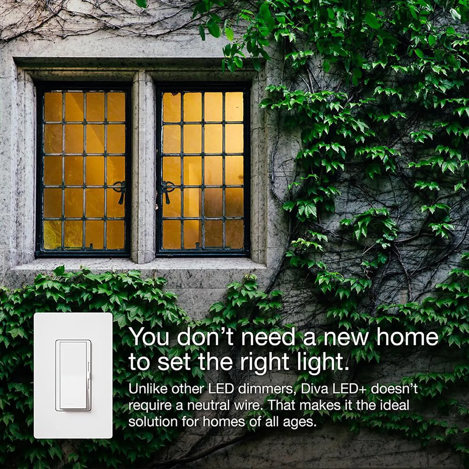 Lutron Diva LED  Dimmer Switch for Dimmable LED, Halogen and Incandescent Bulbs, 150 Watt, Single-Pole or 3-Way, DVCL-153P-BR, Brown