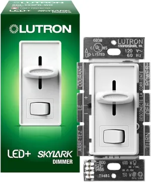 Lutron Skylark LED  Dimmer Switch for Dimmable LED, Halogen and Incandescent Bulbs | 150W/Single-Pole or 3-Way | SCL-153P-WH | White
