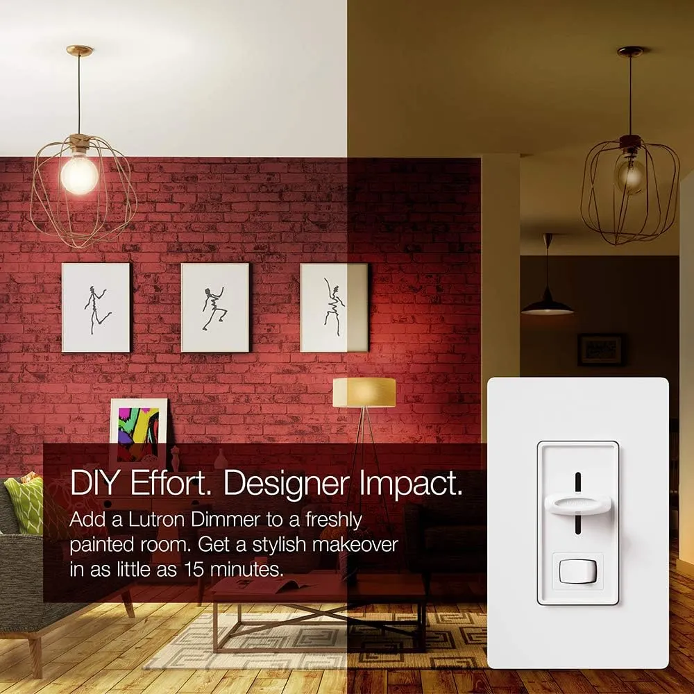 Lutron Skylark LED  Dimmer Switch for Dimmable LED, Halogen and Incandescent Bulbs | 150W/Single-Pole or 3-Way | SCL-153P-WH | White
